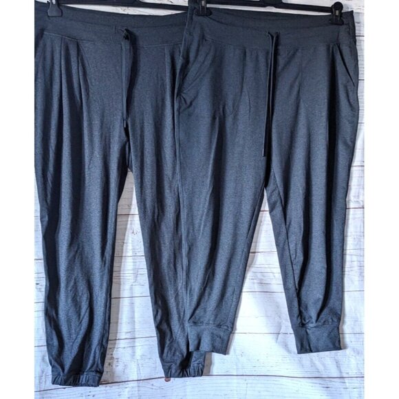 Lot of 2 Lolë Women's Training Pants Jogger Gray High Rise Drawstring Pull Up XL - Picture 2 of 16